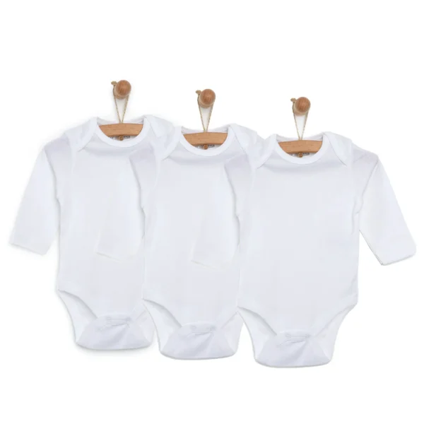 Beyaz Body Uzun Kol 3'lü Unisex